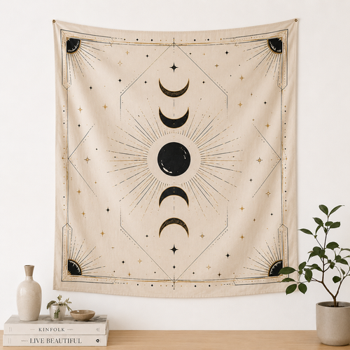 Boho Celestial Tapestry Wall Hanging