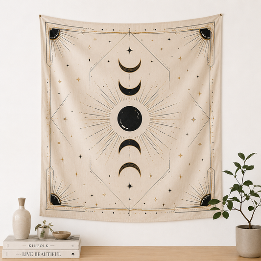 Boho Celestial Tapestry Wall Hanging