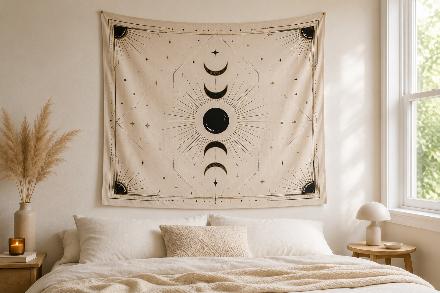 Boho Celestial Tapestry Wall Hanging