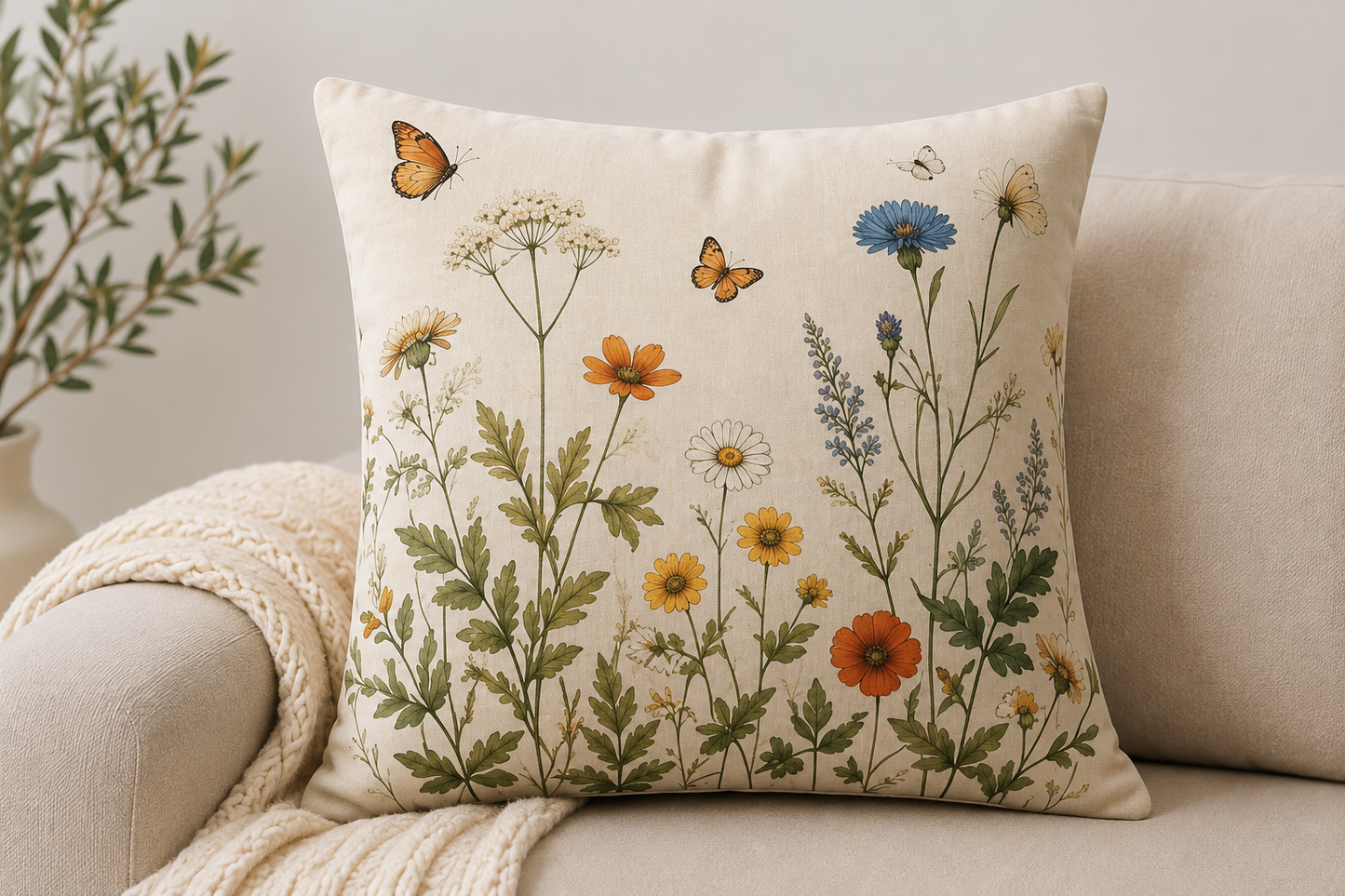 Reversible Decorative Throw Pillow Cover