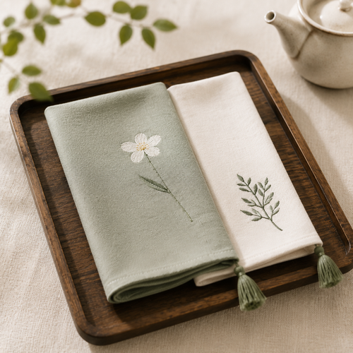 Embroidered Tea Towels Set of 2